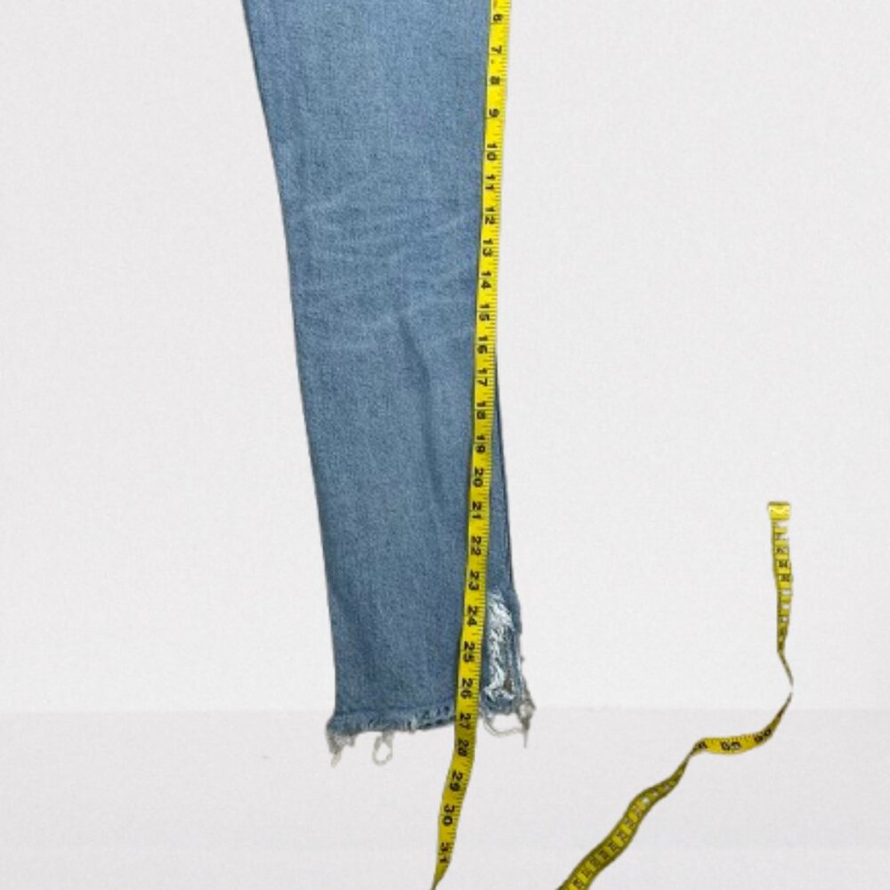 Agolde Womens Nico High Rise Raw Edge Distressed Slim Button Fly Jeans Size 27 - Picture 14 of 14